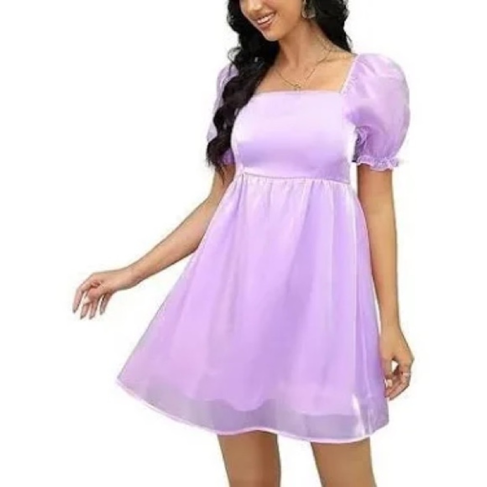 Double Crazy Puff Sleeve Dress